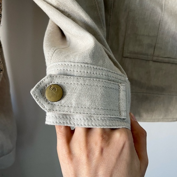 ELLIE MAE Kason Denim Jacket Silk/Linen Jacket Size XS - Picture 12 of 16